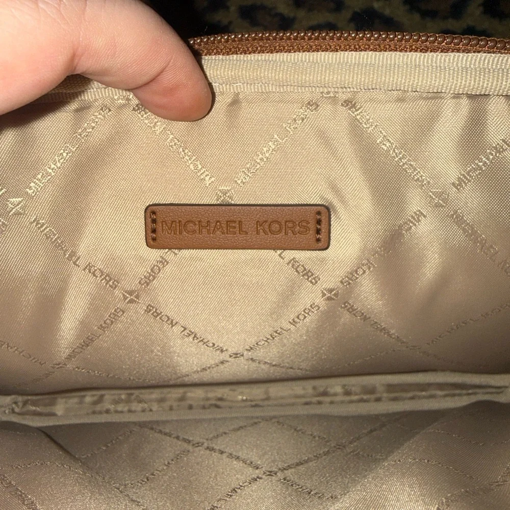 Michael Kors Signature Gray and Brown Laptop Bag